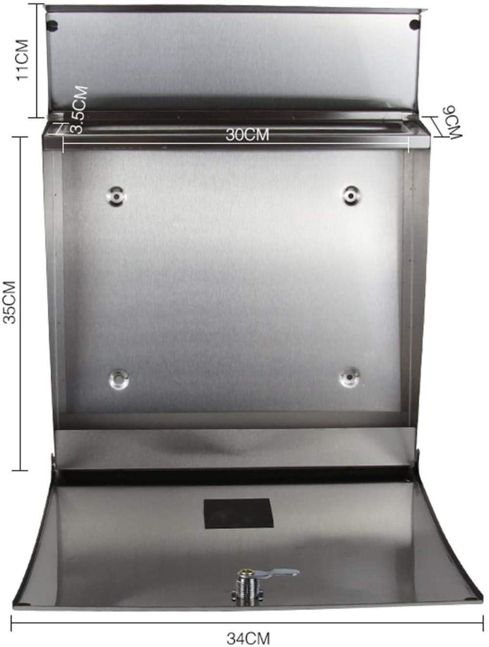 Waterproof Stainless Steel Wall-Mounted Mailbox with Lock - Outdoor Villa & Home Letter Box for Rain Protection | Perfect for Houses, Apartments, and Gated Communities