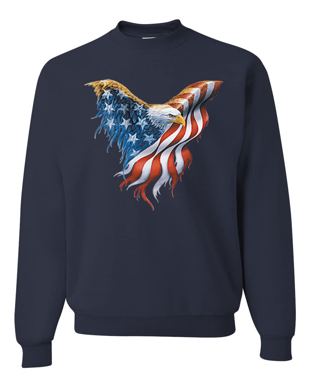Wild Bobby American Flag Eagle USA Pride Americana Graphic Sweatshirt | Patriotic Unisex Crewneck Pullover for Men & Women | Perfect for 4th of July, Veterans Day & Casual Wear