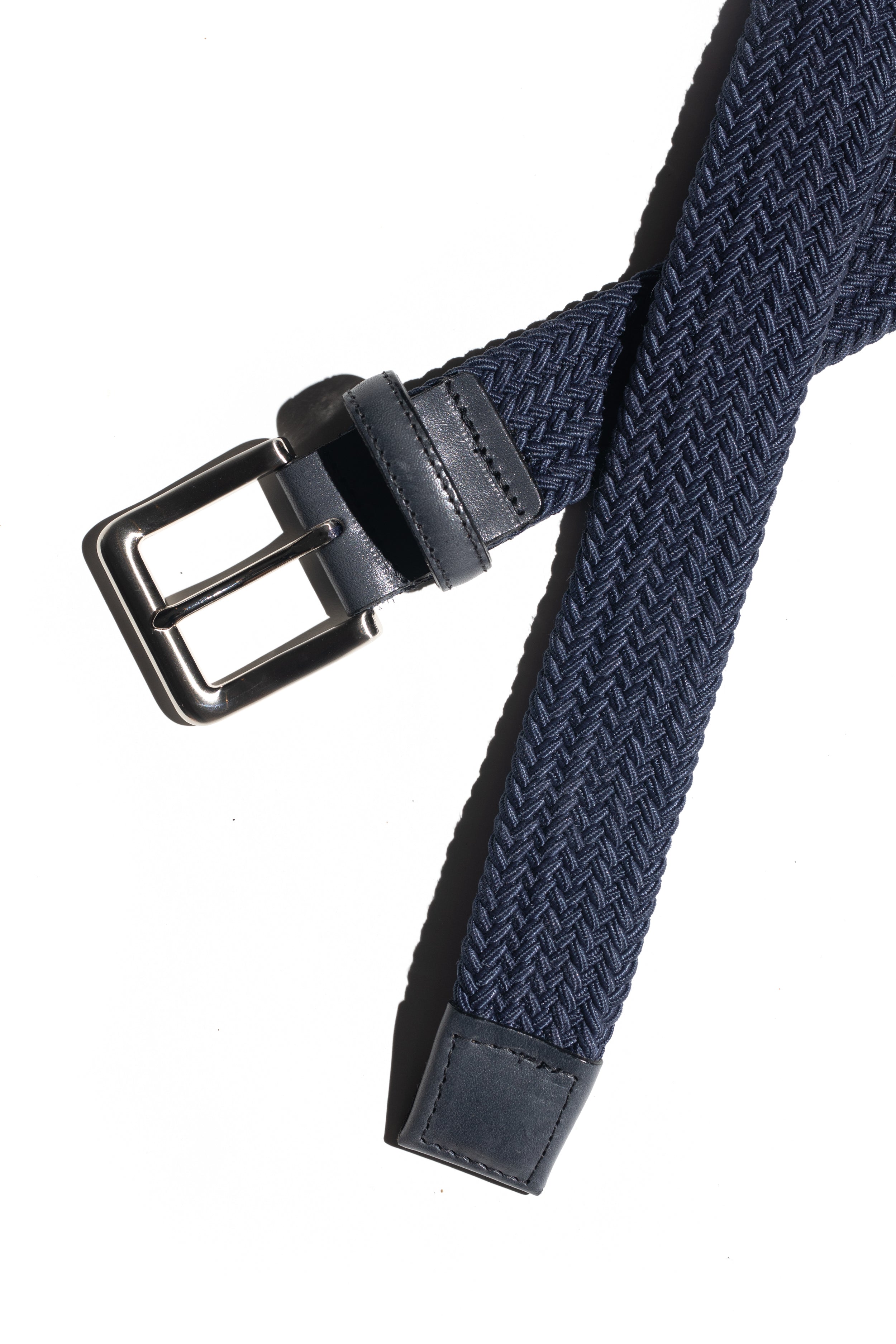 Premium Navy Blue Woven Stretch Belt for Men & Women - Adjustable Waistband for Jeans, Pants & Dresses | Comfortable & Stylish Everyday Wear