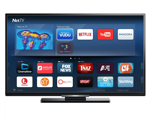 PHILIPS 50PFL4901/F7 50-inch 1080P Full HD 120Hz Smart LED TV with Streaming Apps - Perfect for Living Room Entertainment & Home Theater Setup