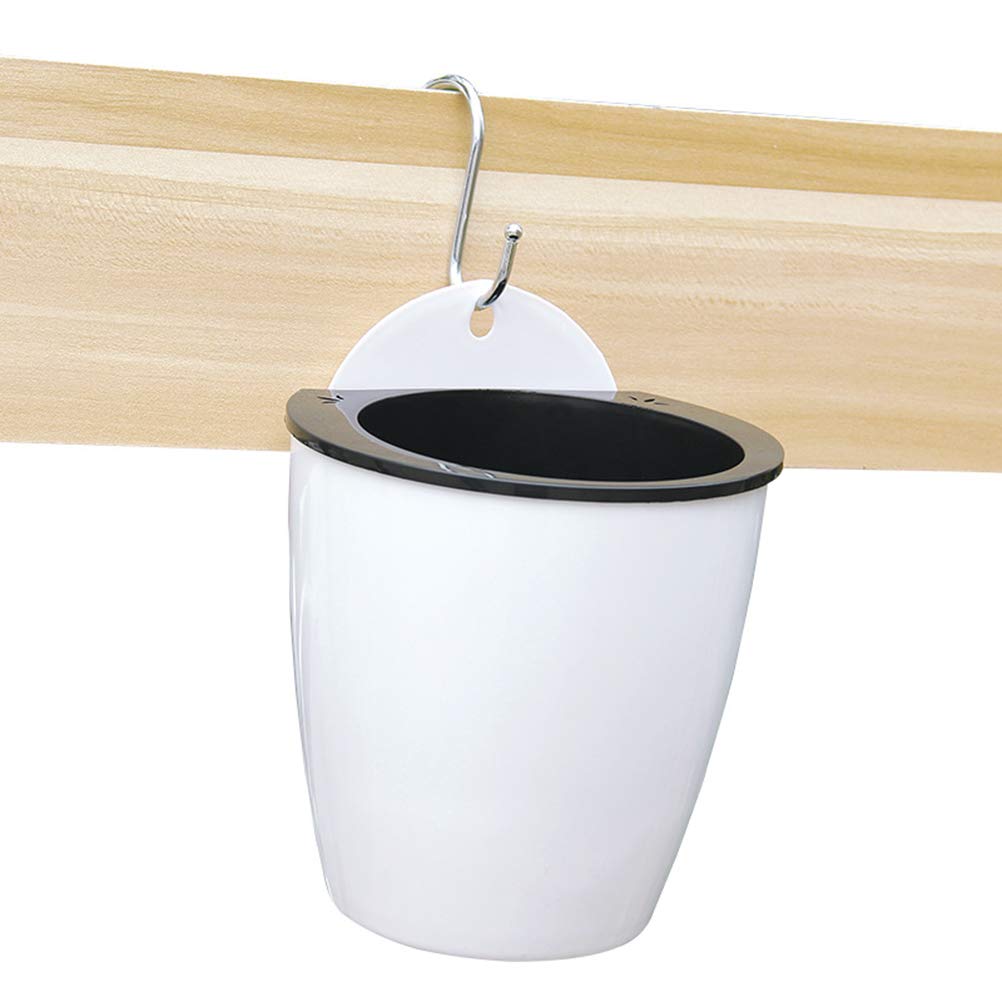 5pcs White Plastic Self-Watering Flower Pots for Roses, Succulents, Bonsai - Automatic Planters for Desktop, Home Decor, Office & Garden Use