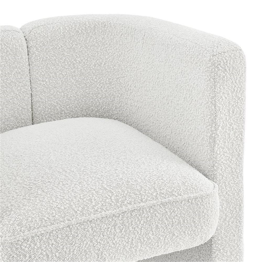 Ariela Fabric Boucle Beige Accent Chair - Modern Living Room Armchair with Soft Upholstery for Home Office, Lounge & Bedroom Decor