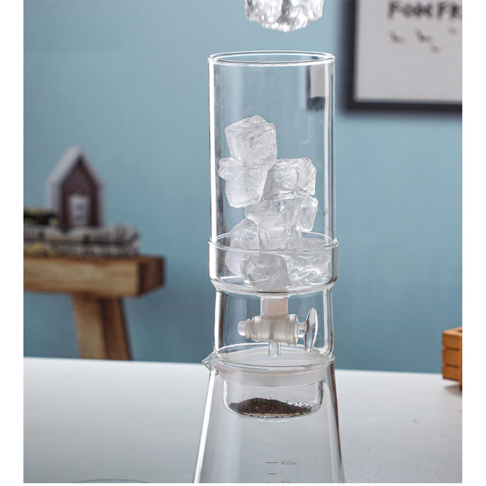 Portable Cold Brew Coffee Maker - 400ml Reusable Glass Filter for Home & Office