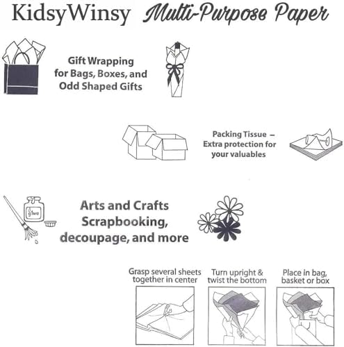 Premium Silver Gift Wrapping Paper for Kids - 80 Sheets (20