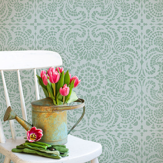 Esperanza Lace Tile Stencil - DIY Ceramic & Mosaic Tile Decoration Kit for Home Renovation - Perfect for Bathroom, Kitchen Backsplash, and Floor Tile Designs
