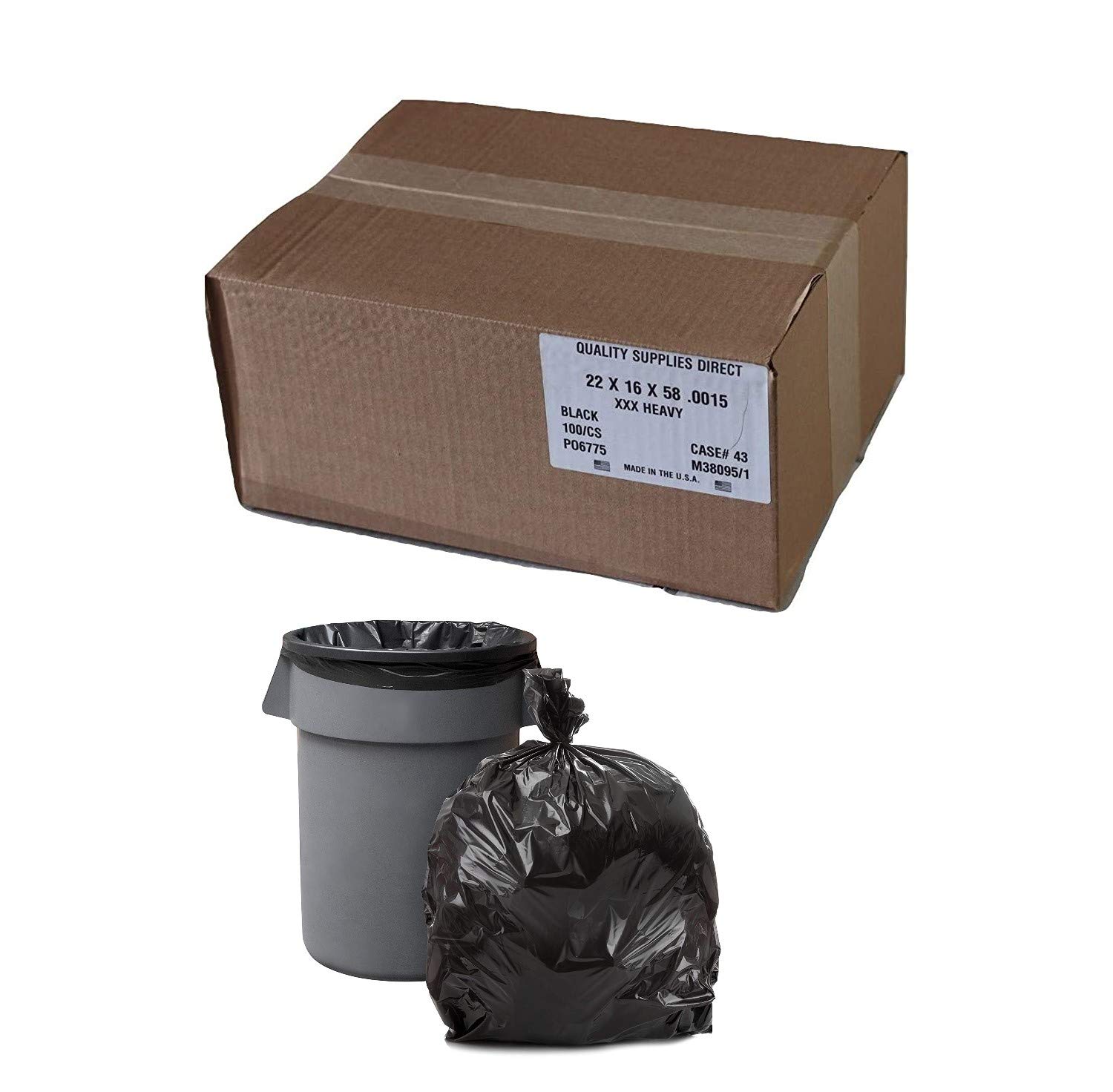 55-60 Gallon Heavy Duty Trash Bags (100 Count) - 38
