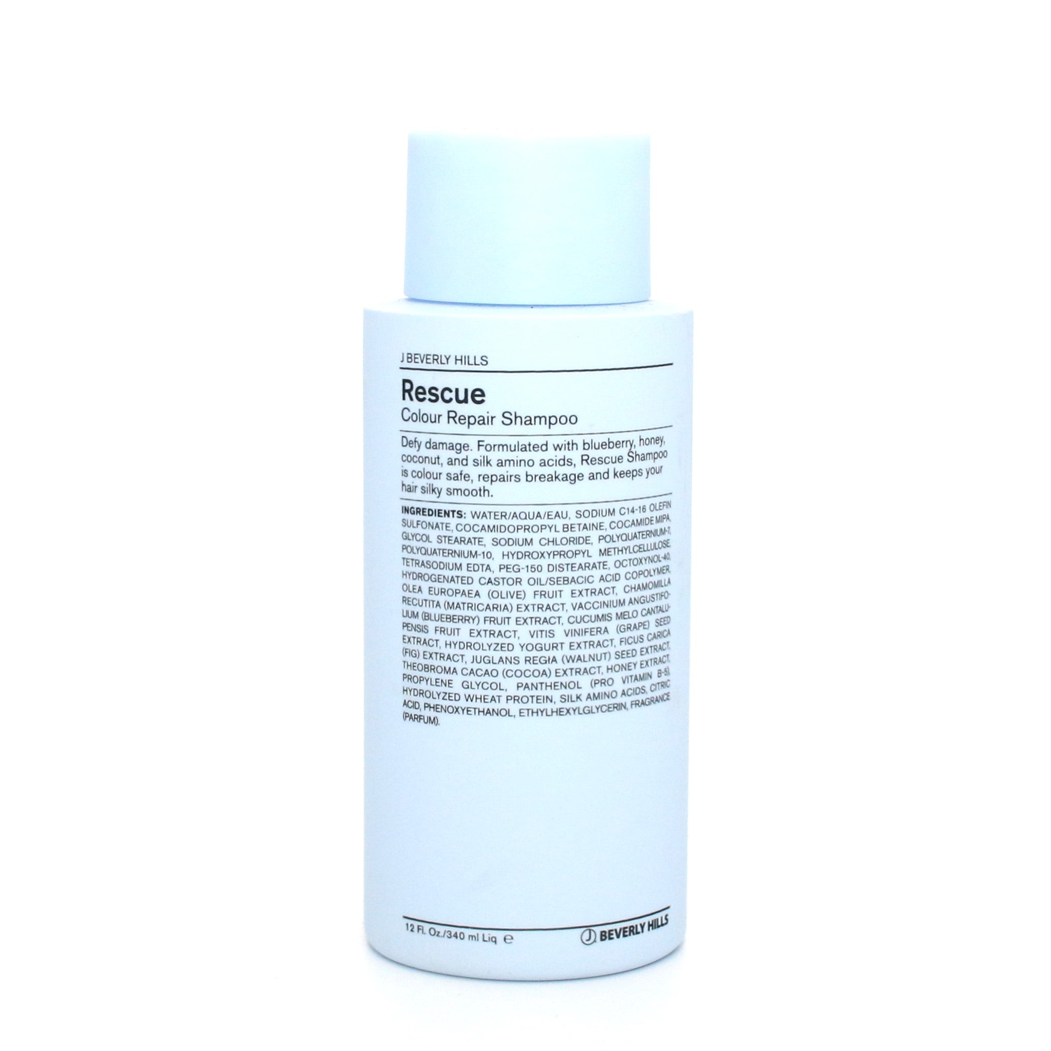 J Beverly Hills Rescue Colour Repair Shampoo 12 oz - Sulfate-Free Color Protection for Damaged Hair - Salon Quality Treatment for Color-Treated, Bleached & Chemically Processed Hair - Perfect for Daily Use & Post-Color Care