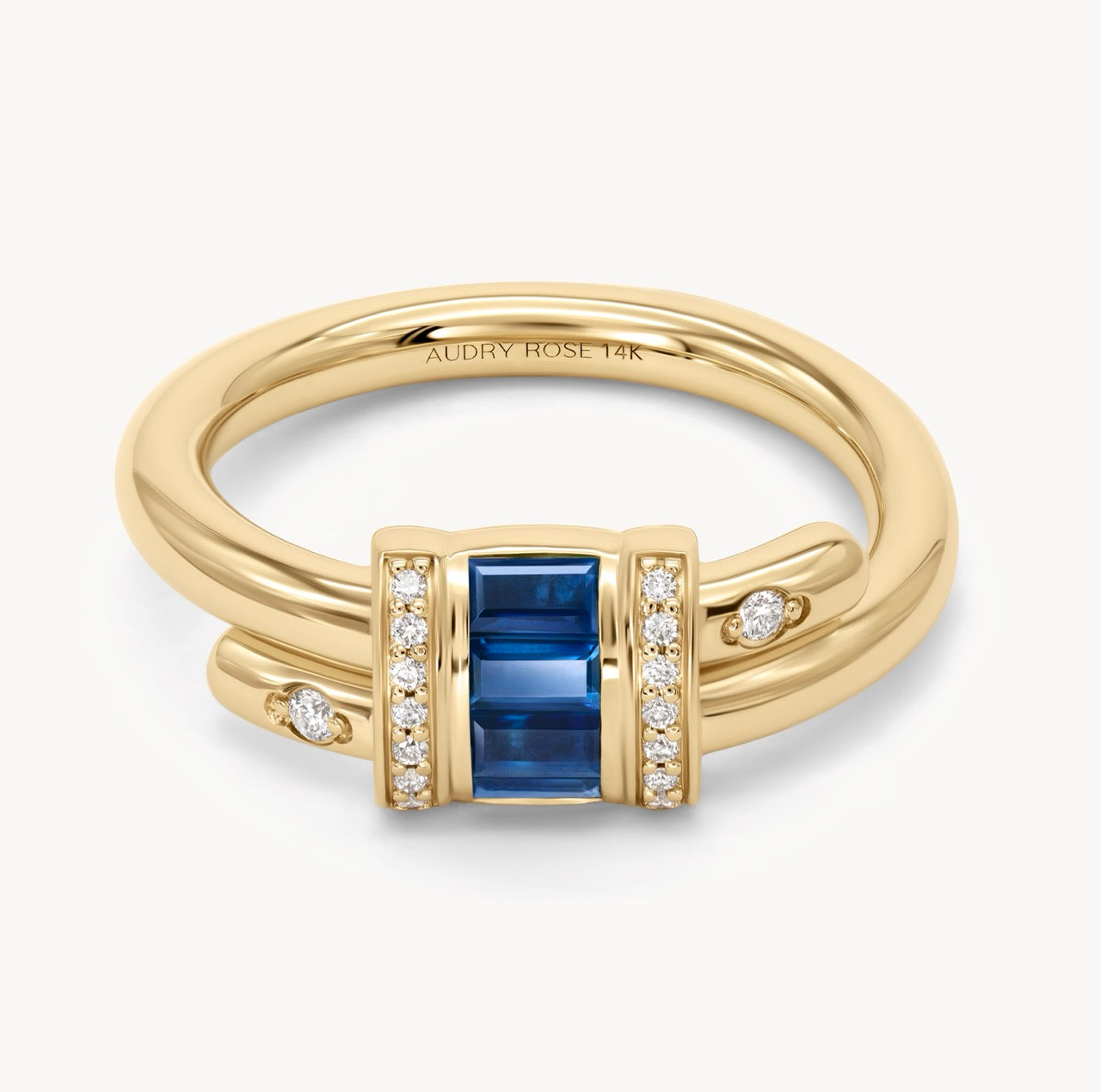 Exquisite Vaulted Sapphire Latch Ring - Genuine Blue Sapphire Jewelry for Women - Perfect for Engagement, Anniversary & Special Occasions