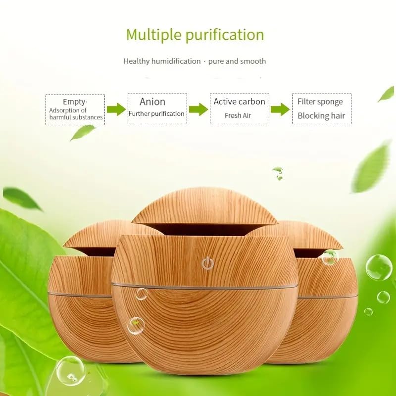 Cool Mist Ultrasonic Air Humidifier & Essential Oil Diffuser - 500ml Quiet Humidifying for Home, Office, Bedroom | Color Changing LED Night Light, Car Air Freshener | Perfect for Dry Air Relief, Aromatherapy, Baby Nursery & Travel