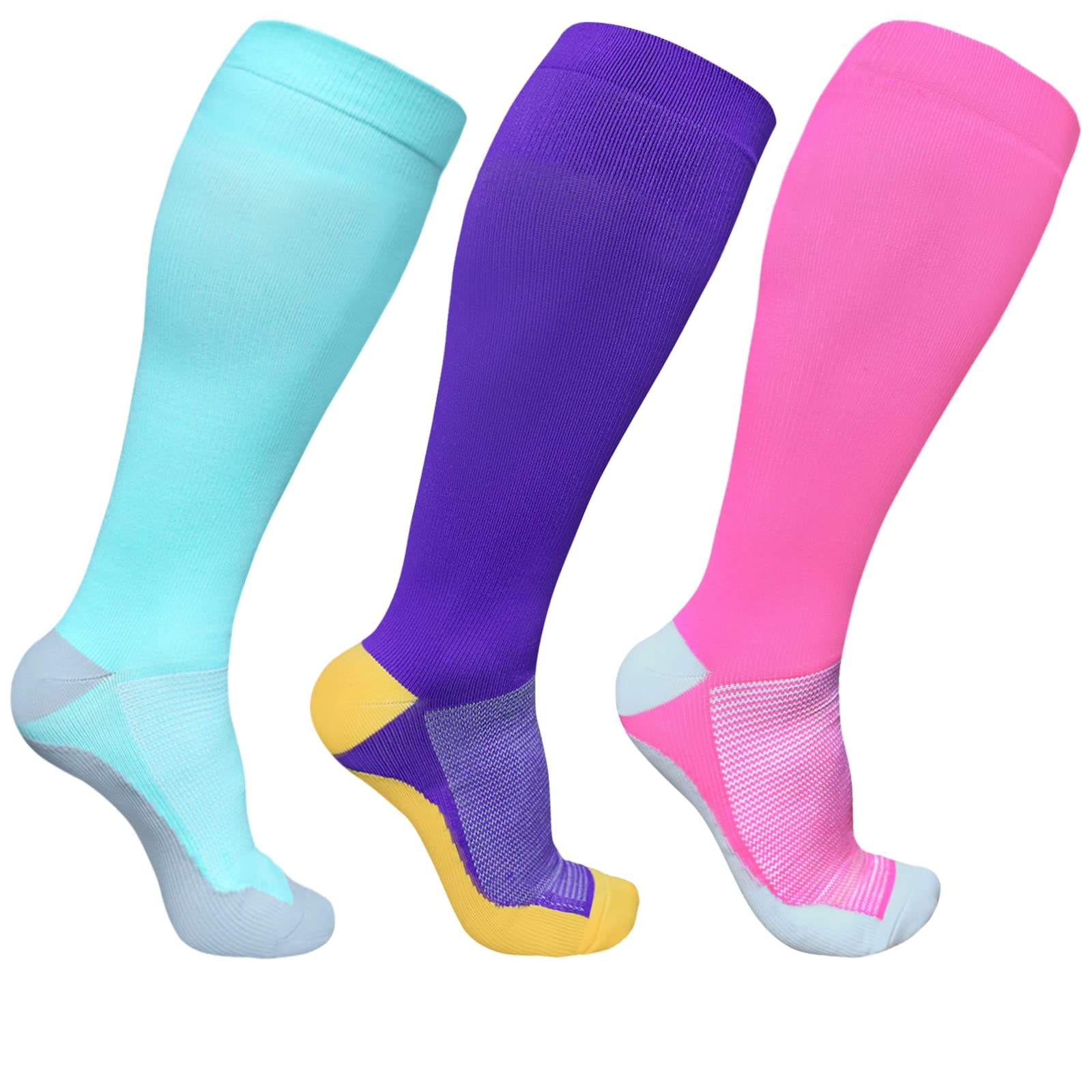 XAIVEZL Women's Plus Size Compression Socks (XXL-4XL) - Wide Calf Knee High Support Socks for Circulation & Swelling Relief - Ideal for Nurses, Travelers & Athletes