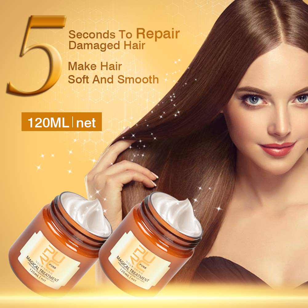 GES Professional Salon Hair Conditioner 1.2L - Deep Moisturizing Treatment for Damaged Hair, Hydrating Hair Mask with Repairing Formula (2x120ml Travel Size Included) - Perfect for Dry, Frizzy Hair at Home or Salon Use