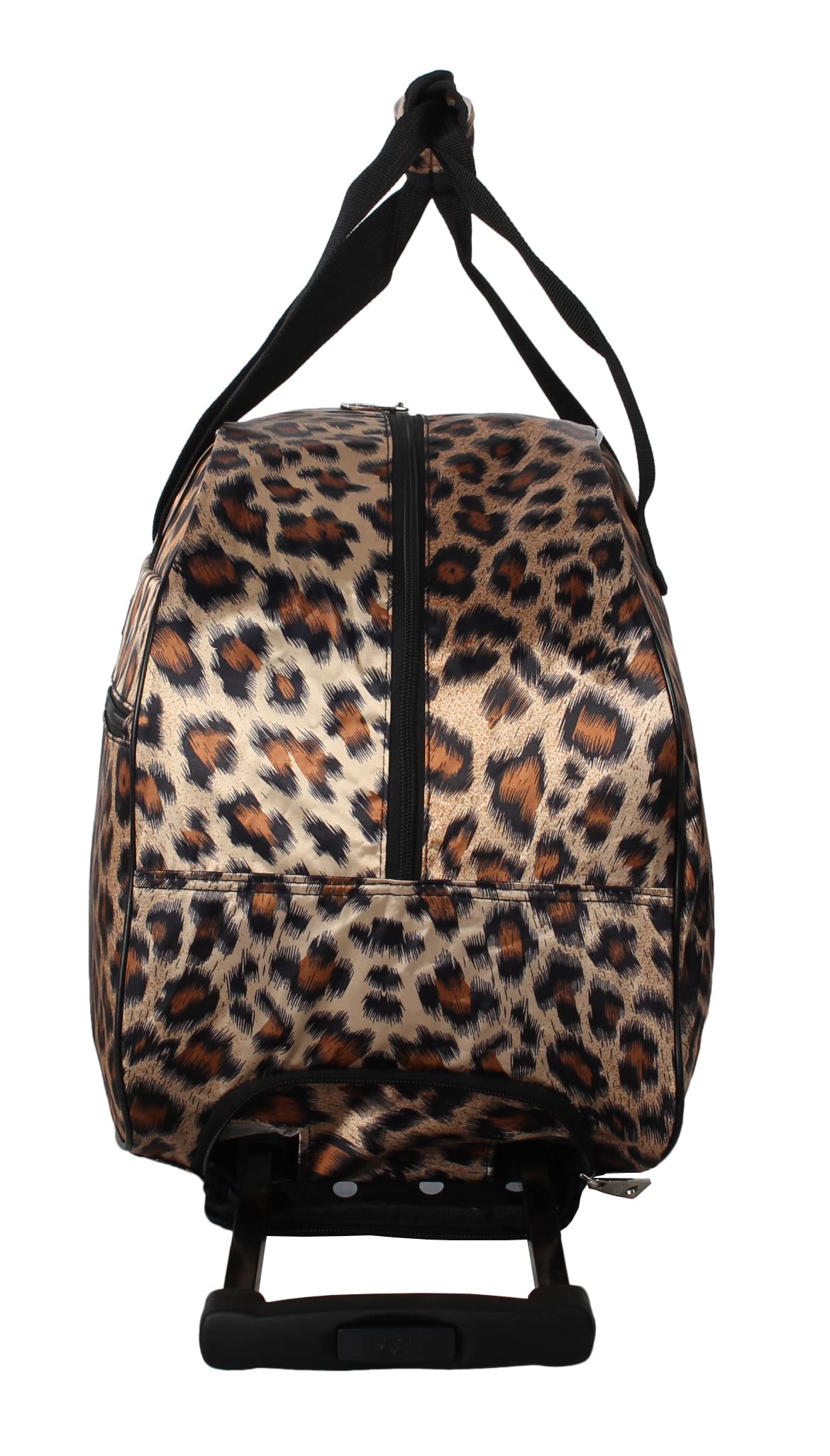 Betsey Johnson Designer 22 Inch Lightweight Leopard Print Duffel Bag - Weekender Overnight Business Travel Carry On Luggage with 2 Rolling Wheels - Perfect for Air Travel, Gym & Weekend Getaways