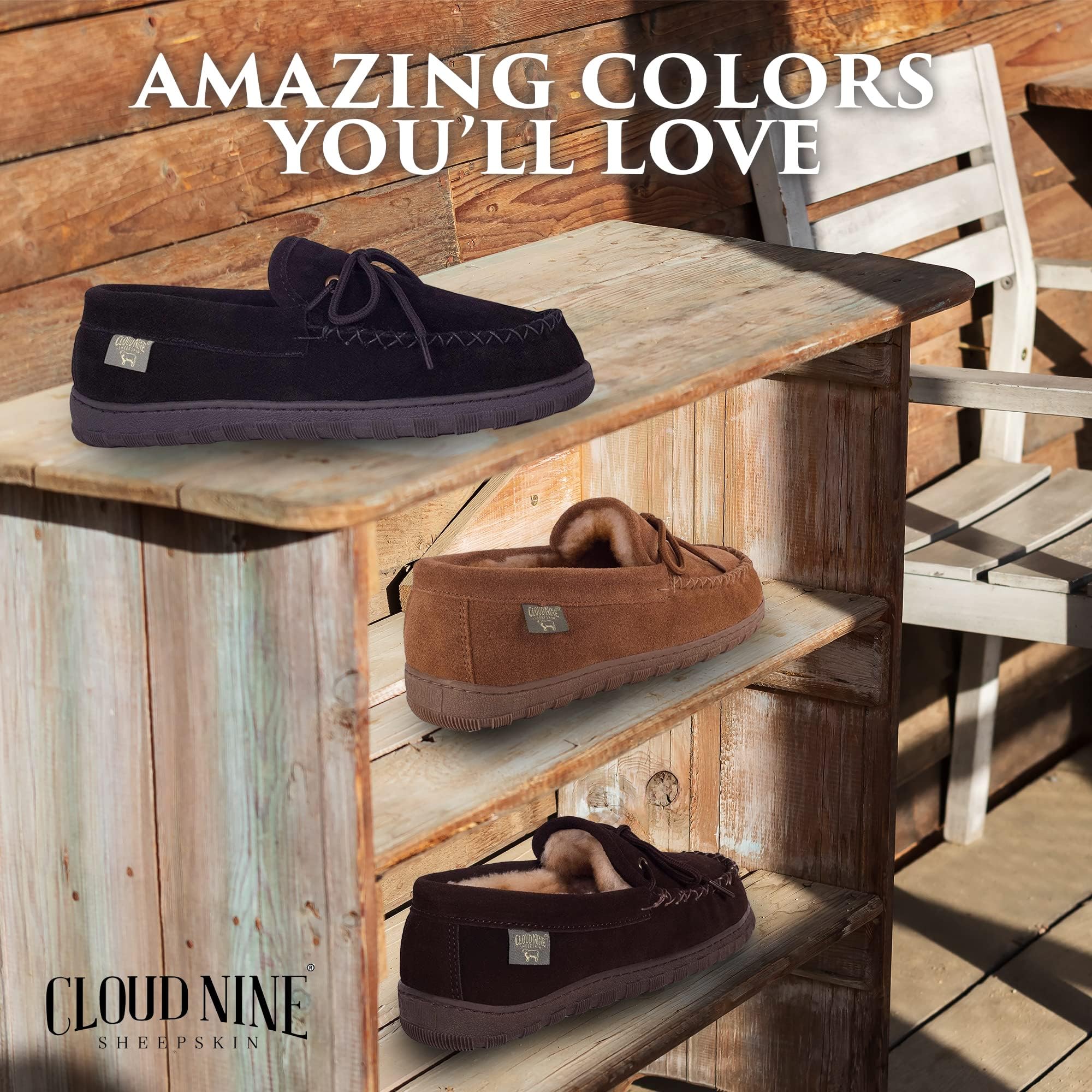 **Men's Sheepskin Lined Moccasin Slippers - Soft Indoor & Outdoor Slip-On Shoes for Comfort & Warmth - Perfect for Home, Office & Travel**