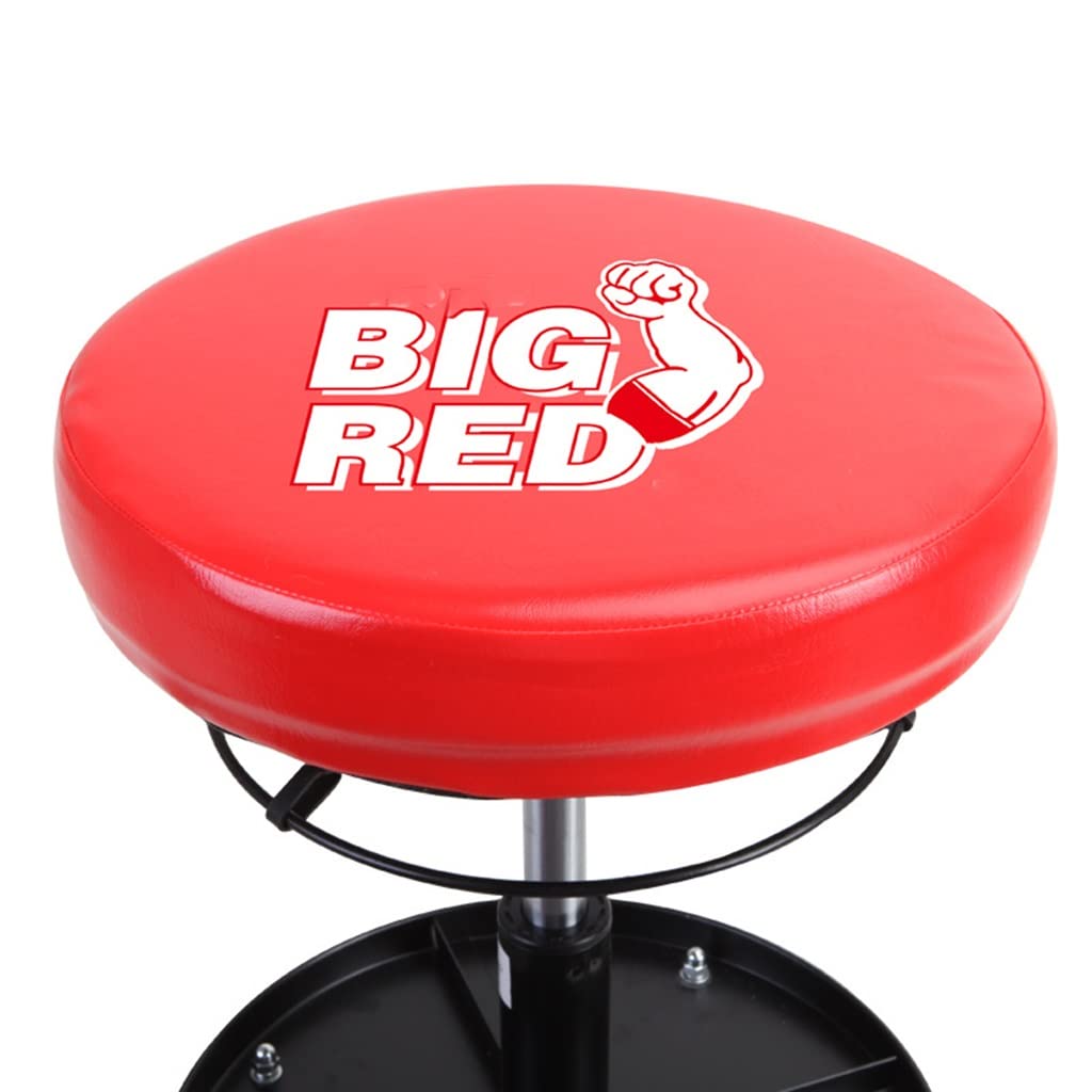Adjustable Height Pneumatic Mobile Rolling Garage Stool with Equipment Tray & 5 Casters (54cm-42cm) - Perfect Mechanic Roller Seat for Auto Repair, Workshop & DIY Projects