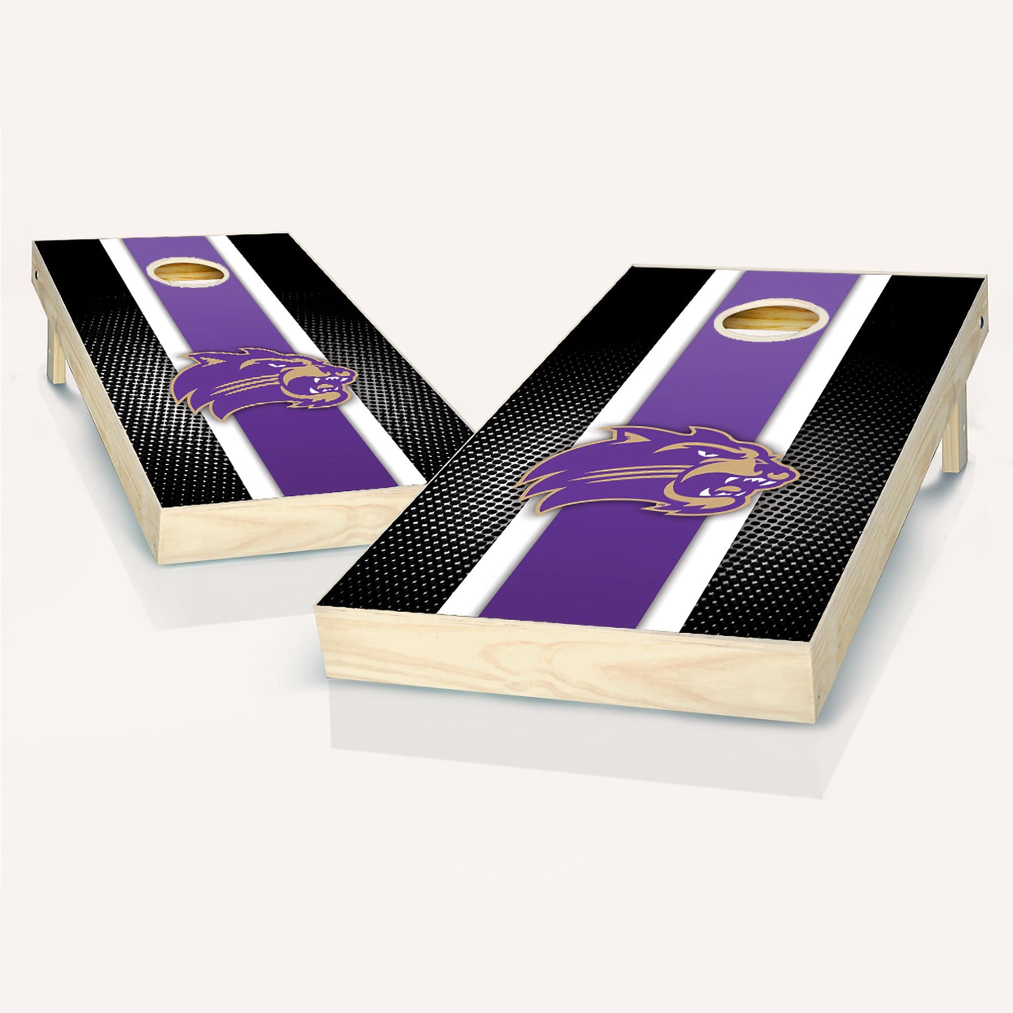 Premium Western Carolina Stripe Cornhole Game Set - 2 Regulation Wooden Boards & 8 All-Weather Bean Bags - Perfect for Backyard Parties, Tailgating, and Outdoor Family Fun