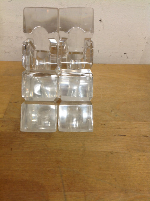 4-Pack Crystal Candle Holders - Elegant Glass Candle Stands for Wedding, Dining Table, Home Decor & Romantic Ambiance
