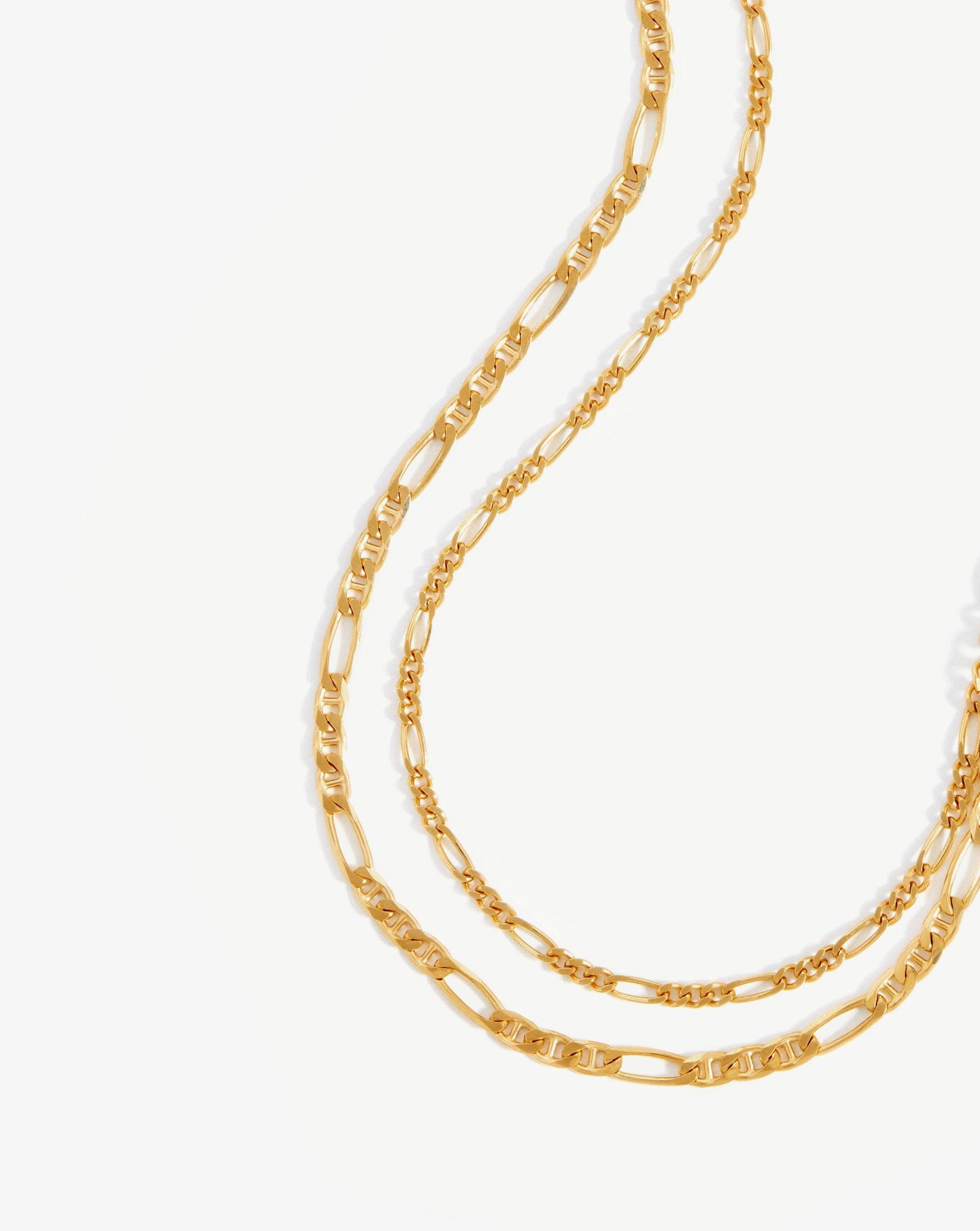Filia Double Chain Necklace for Women - 18k Gold Vermeil Layered Necklace | Elegant Everyday Jewelry Gift for Her, Perfect for Date Night & Special Occasions
