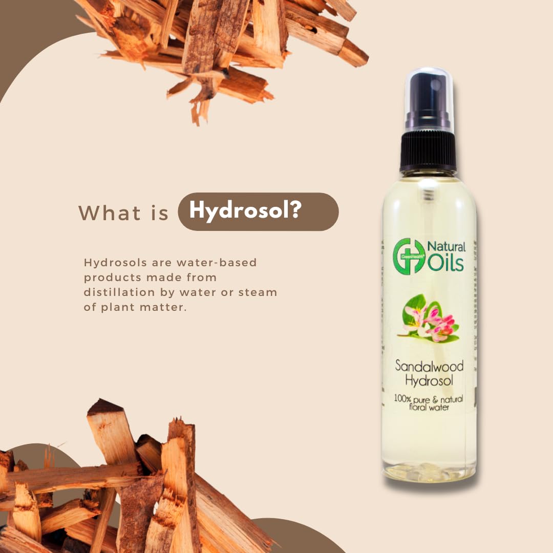 Pure Sandalwood Hydrosol Floral Water - 1 Gallon Plastic Jug with Cap - 100% Natural Aromatherapy Mist for Skin Care, Room Spray & Relaxation