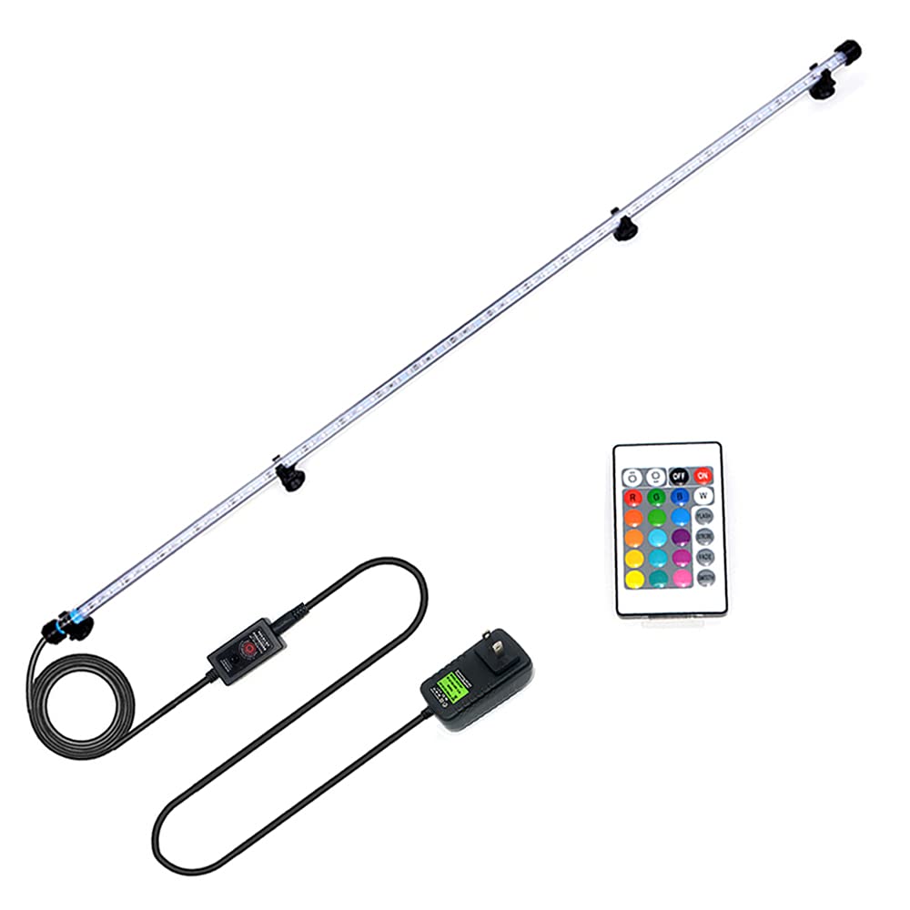 MLJ LED Aquarium Light - 7-44 Inch Waterproof Fish Tank Light with White & Blue RGB Colors | Submersible Underwater Lighting for Freshwater & Saltwater Tanks | Perfect for Coral Growth, Planted Aquariums & Night Viewing