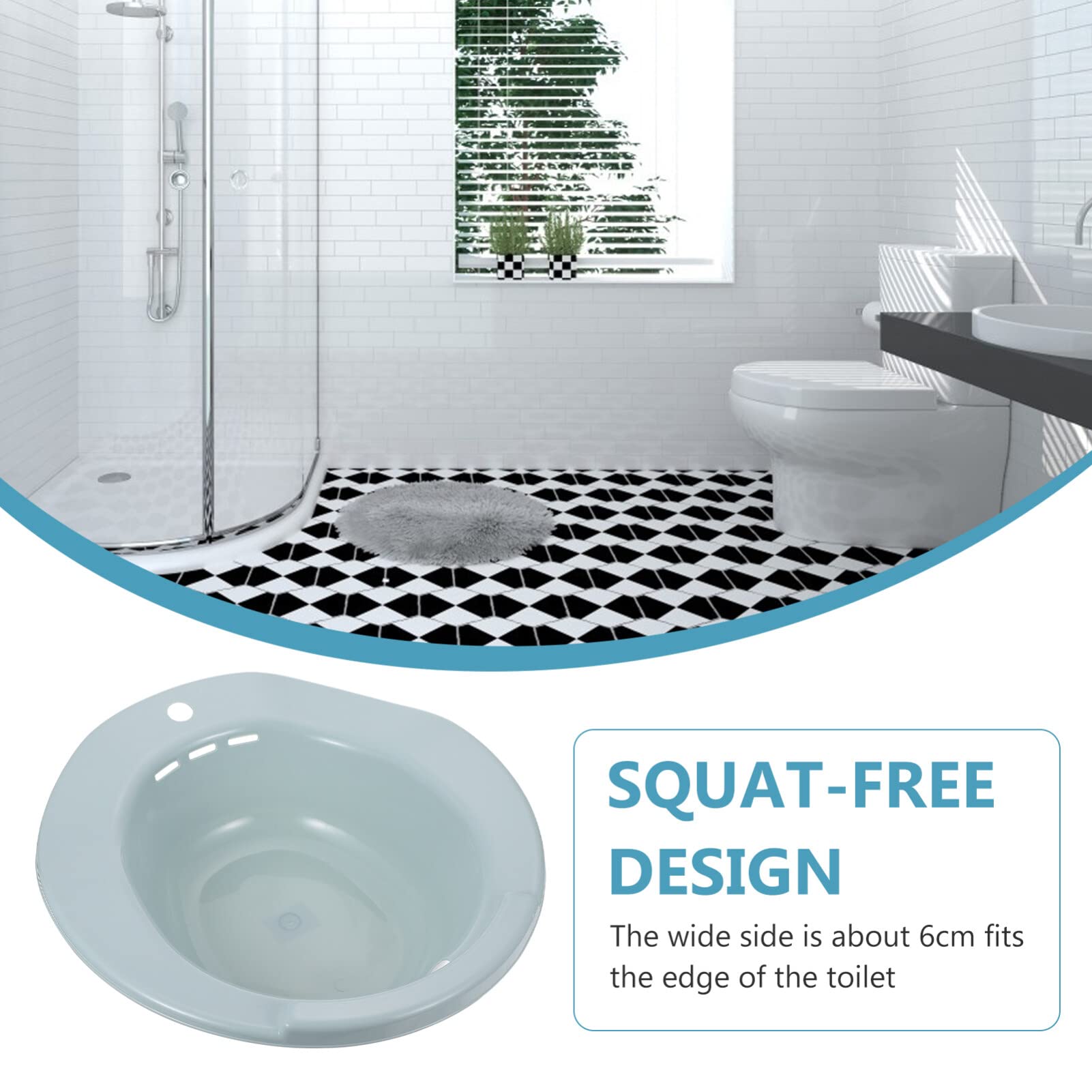 Portable Sitz Bath for Toilet Seat - Postpartum Care & Hemorrhoid Relief Soaking Tub - Ideal for Pregnant Women, Elderly & Post-Surgery Recovery - Blue Wash Basin (Perfect for Postpartum Healing, Hemorrhoid Treatment & Personal Hygiene Care)