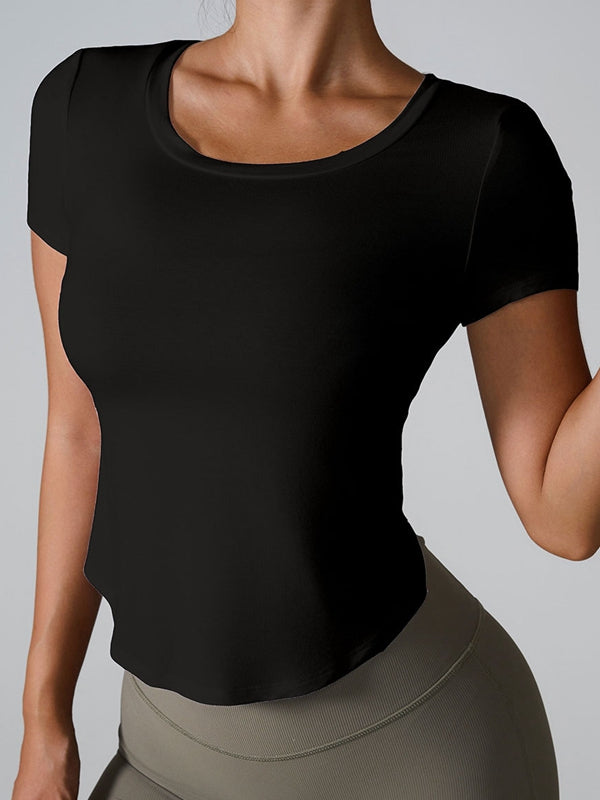 ZASUWA Women's Sexy Hollow Out High Waist Short Sleeve Tops - Perfect for Summer Outfits, Beach Vacations & Date Nights