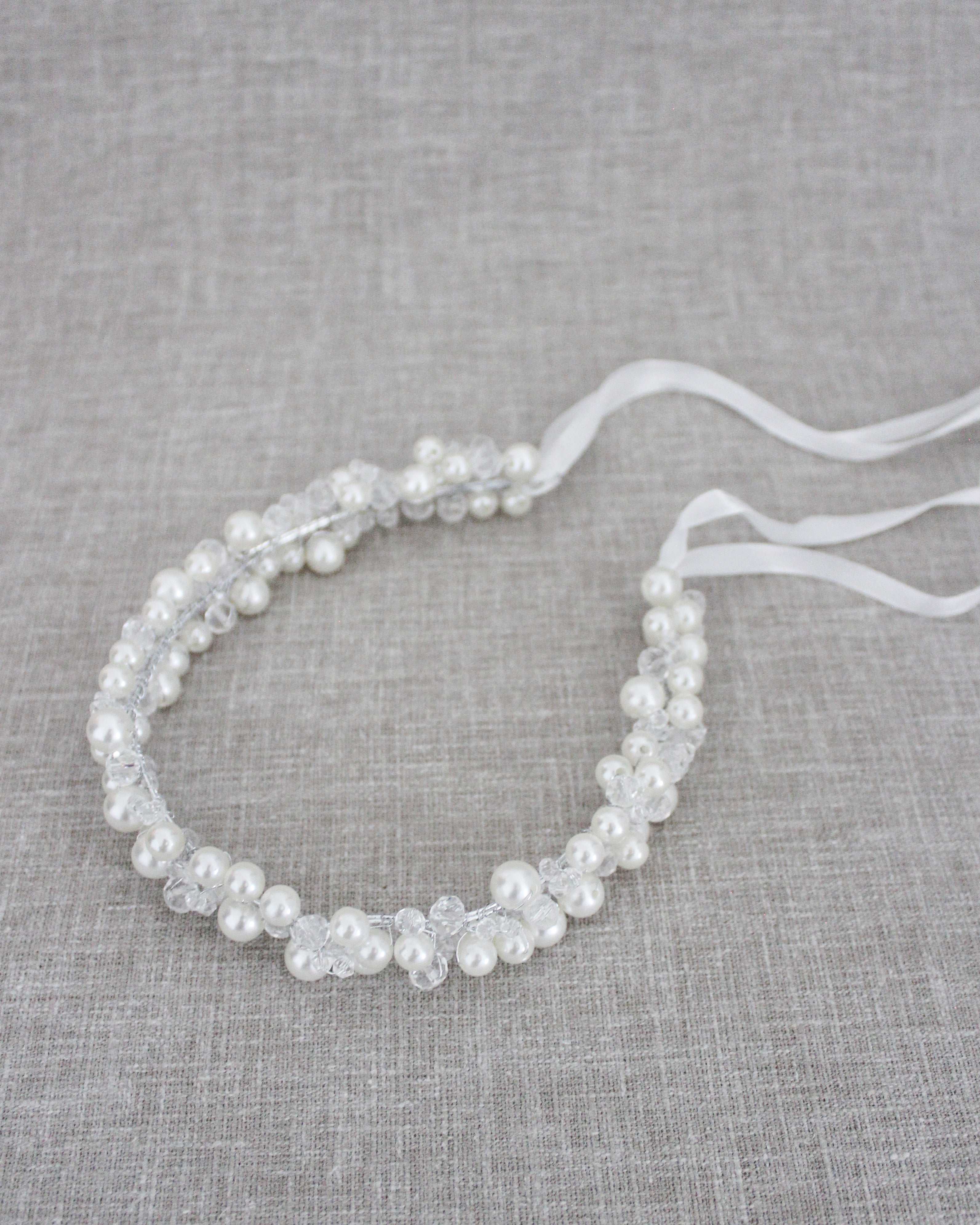 Elegant Pearl and Crystal Beaded Headpiece for Women - Bridal Hair Accessories, Wedding Tiara, Prom Crown - Perfect for Weddings, Parties & Special Occasions