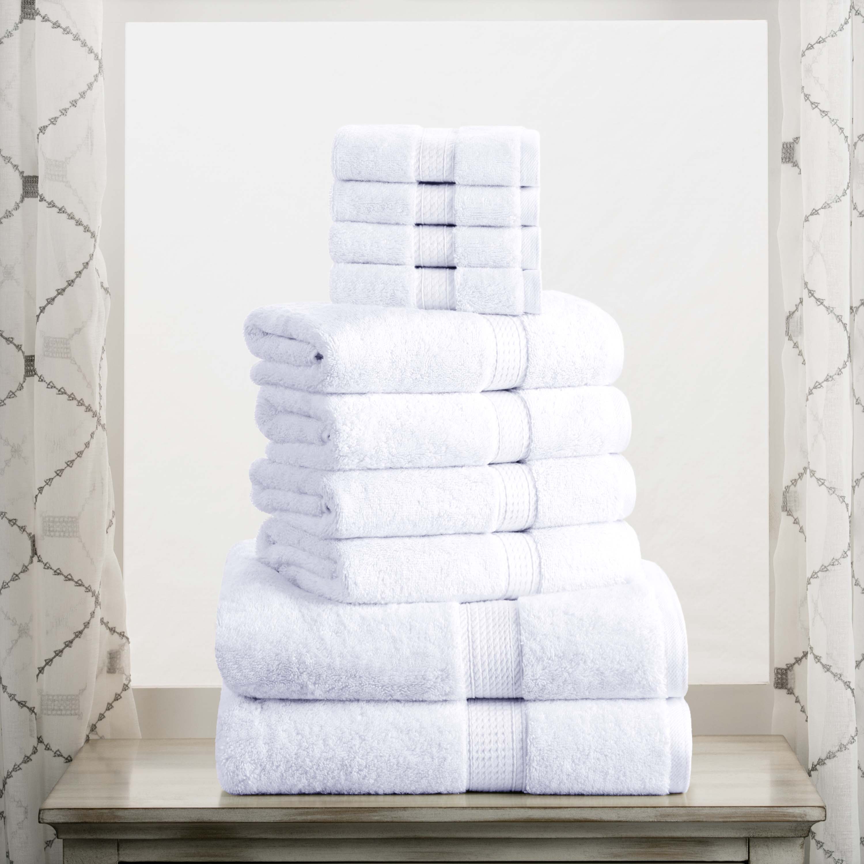 Premium Egyptian Cotton Plush Heavyweight Towel Set - 10 Piece Ultra Absorbent Luxury Bath Towels for Spa, Hotel & Home Use