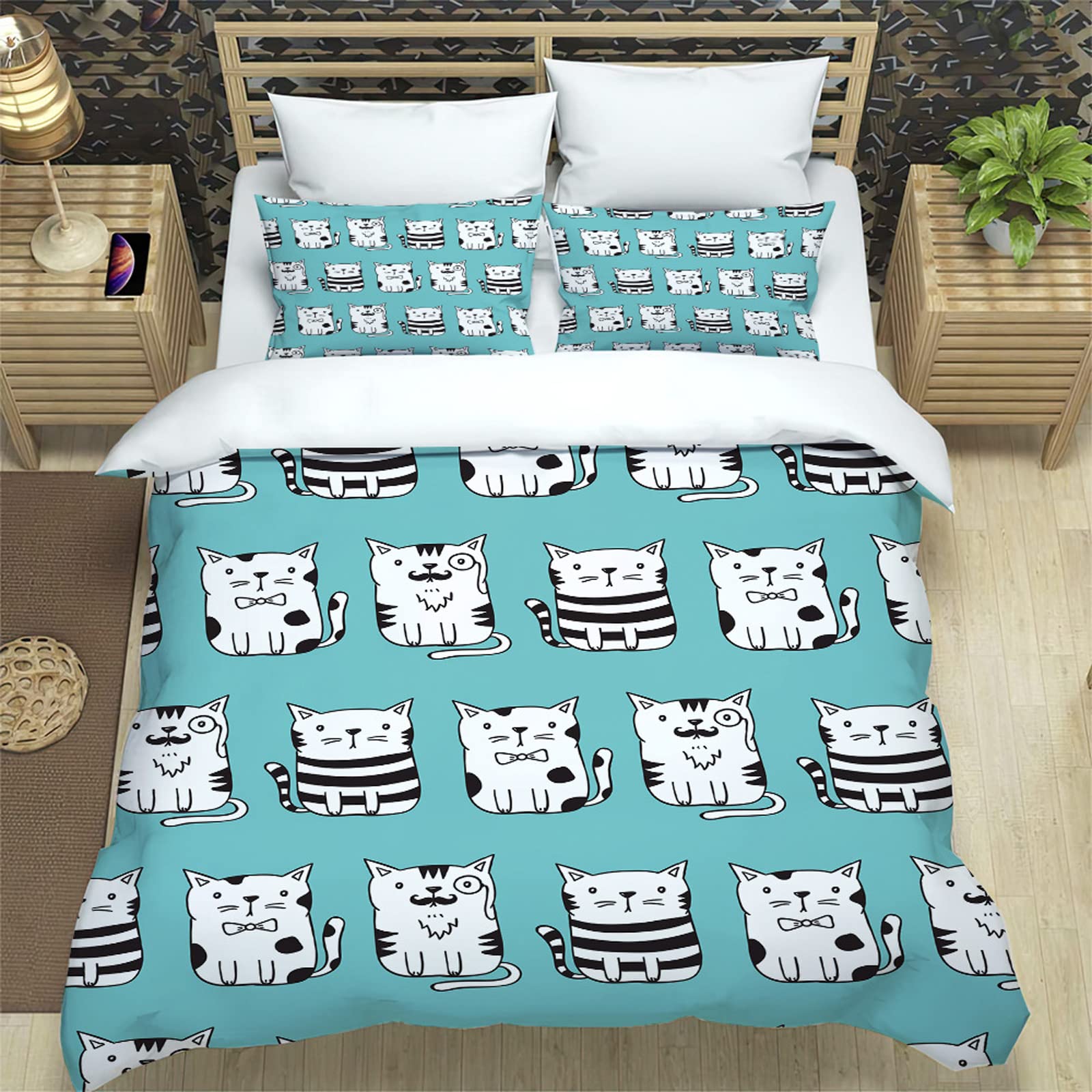 LIAND Reversible Quilt Cover Set with Pillowcases - Lightweight Floral Printed Bedding for Kids & Adults - Twin Size Bedspread for Boys, Girls, Teens & Toddlers - Perfect for Bedroom Decor, Guest Rooms & Dorm Essentials