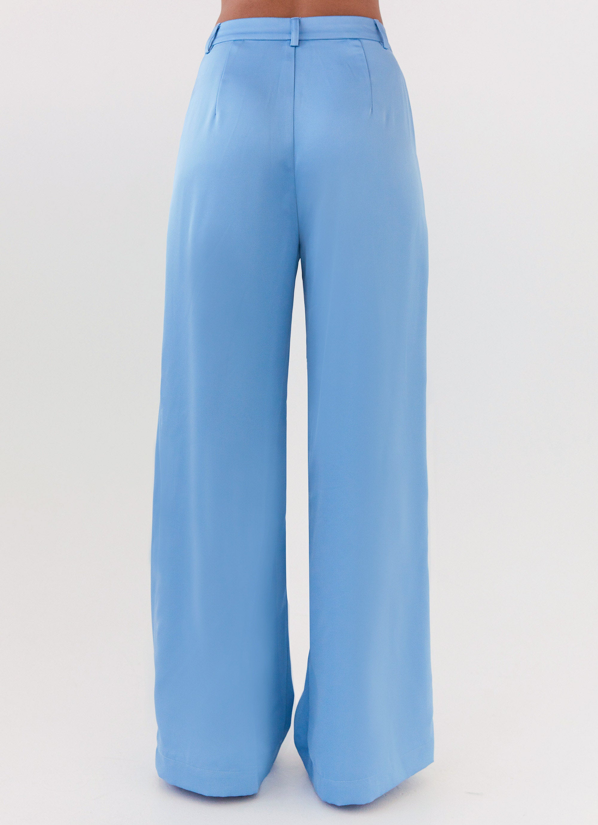 Premium Brinkley Satin Pants for Women - Soft & Comfortable High Waisted Lounge Pants in Elegant Blue | Perfect for Yoga, Sleepwear & Casual Wear