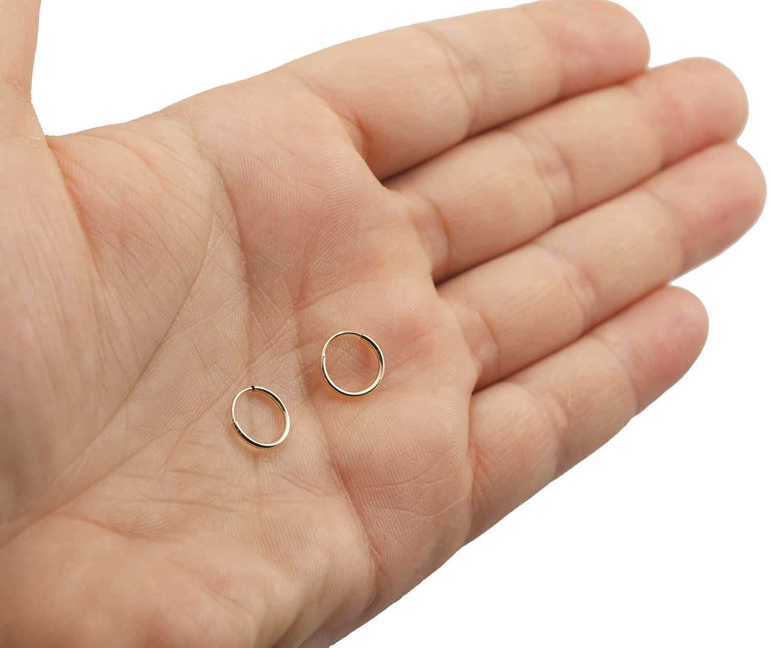 14K Gold Endless Hoop Earrings Set of 3 Pairs - 10mm Small Huggie Hoops for Women | Perfect for Everyday Wear, Gifts & Special Occasions