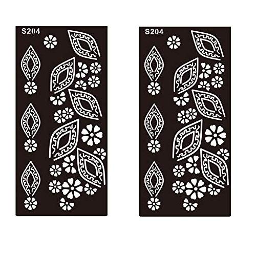 Premium Henna Stencils for Hands, Body, Fingers & Face - Reusable Mehandi Stickers for Women, Girls & Kids (Pack of 2) NIV-152 - Perfect for Weddings, Festivals & DIY Body Art