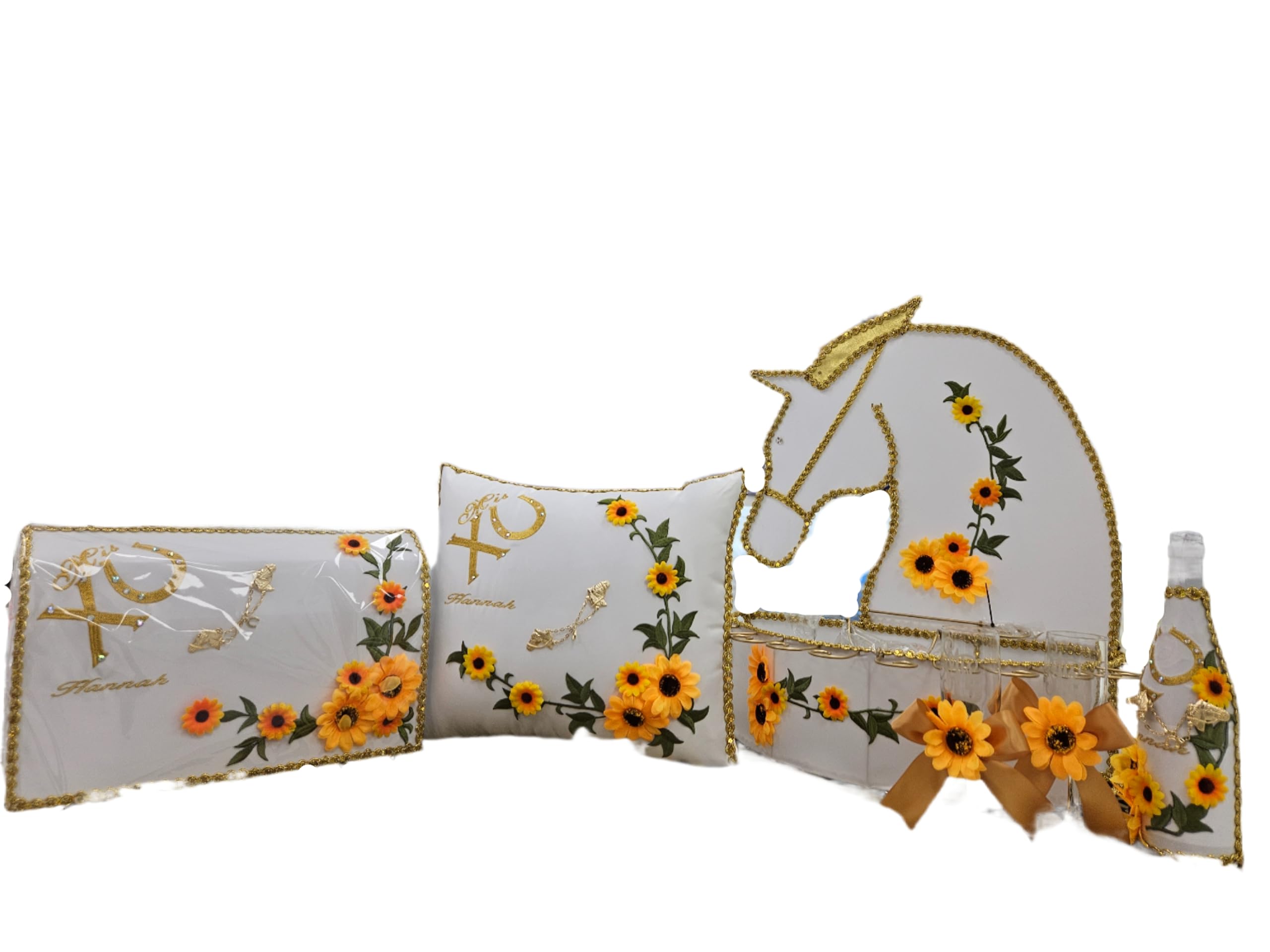 Quinceanera Toasting Set - 183 Sunflowers Sweet Sixteen Accessories | Quinceañeras Decorations & Gift Ideas for Birthday Celebrations