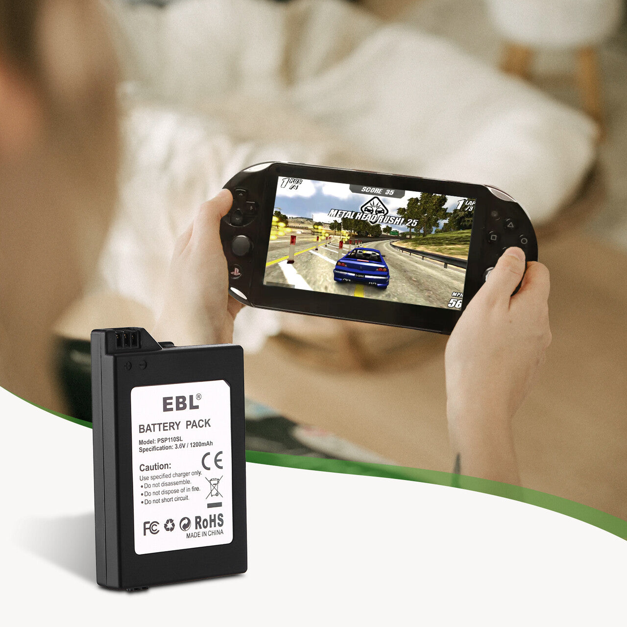 EBL 3.6V Lithium-ion Rechargeable Battery Pack for Sony PSP 2000/3000/PSP S110 Gaming Console - Long Lasting Power for Extended Gaming Sessions
