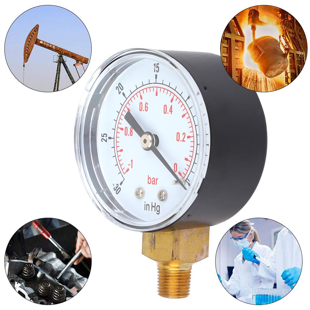 Oil Vacuum Gauge - Professional Air, Water & Oil Pressure Tester for Automotive, HVAC & Industrial Applications | Accurate Vacuum Measurement Tool
