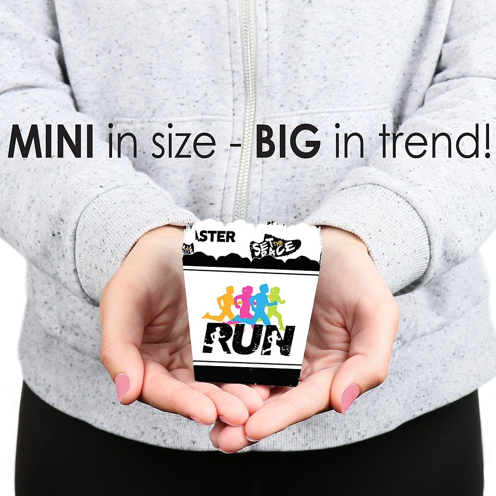 Big Dot of Happiness Set the Pace Running Party Favor Boxes - 12 Mini Track & Marathon Treat Candy Boxes for Cross Country Events, Race Celebrations & Sports Themed Parties