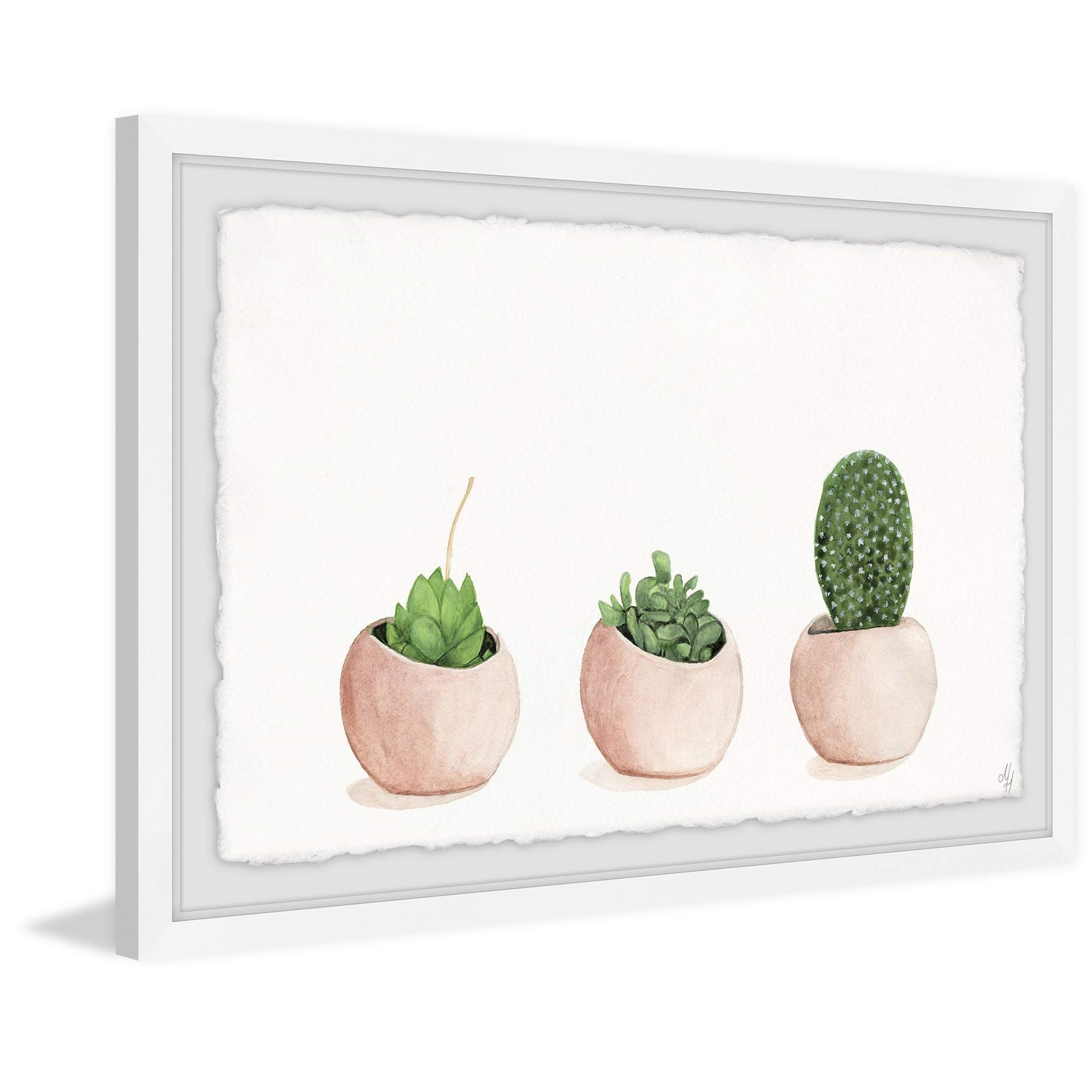 Handmade Pink Pots Framed Print 30x20 - Marmont Hill Wall Art for Living Room, Bedroom & Office Decor
