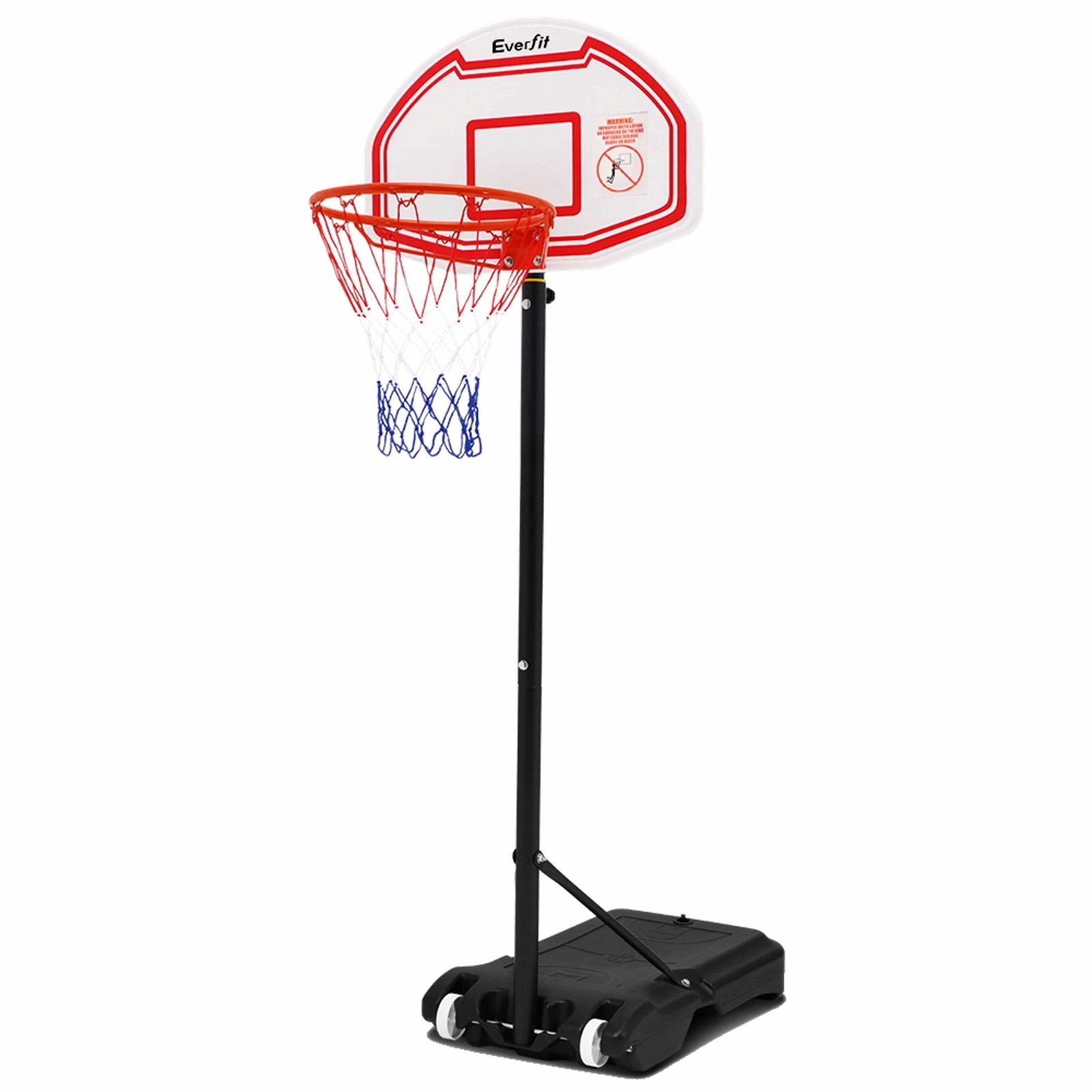 Adjustable Height Portable Basketball Hoop System with Net Ring - Perfect for Driveway, Backyard, and Outdoor Basketball Games