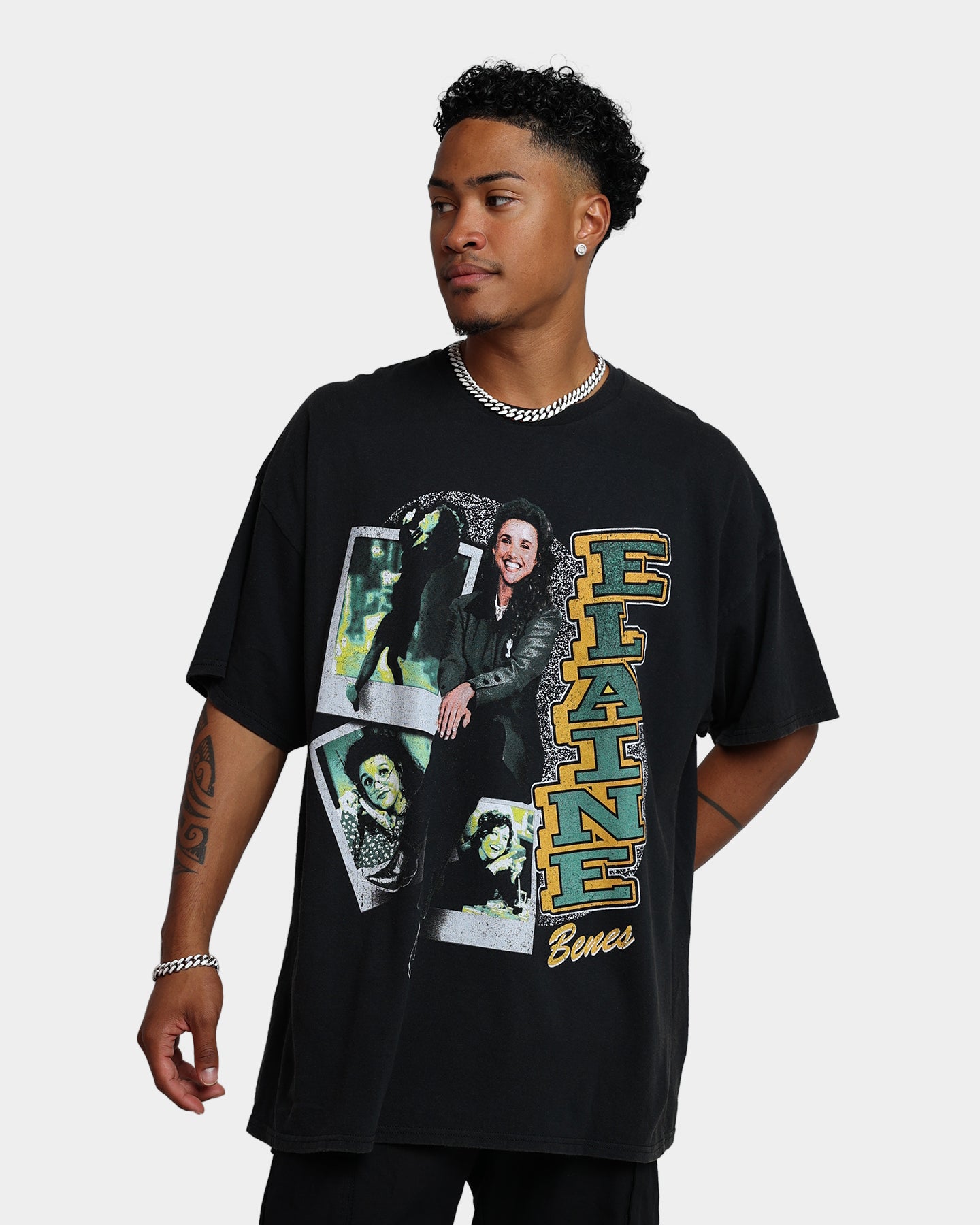 Vintage Seinfeld Elaine T-Shirt - Washed Black Retro TV Show Tee - Perfect for Casual Wear, Cosplay & 90s Nostalgia Fans