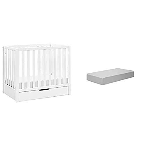 **Davinci Colby 4-in-1 Convertible Mini Crib with Trundle & Mattress – White – Space-Saving Nursery Solution for Small Rooms & Apartments**