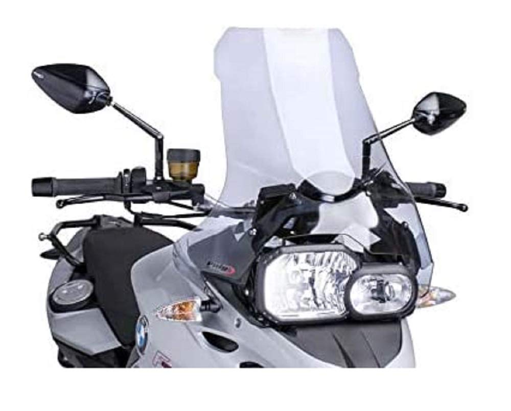 Puig 6365W Clear Touring Windshield - High-Quality Motorcycle Windshield for Comfortable Long-Distance Riding - Perfect for Harley, Honda, and BMW Touring Bikes