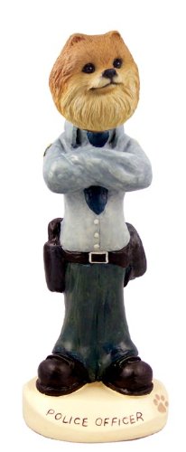 Pomeranian Red Police Dog Collectible Figurine - Cute Decorative Statue for Home, Office & Gift Giving | Perfect for Animal Lovers & Police Memorabilia Collectors