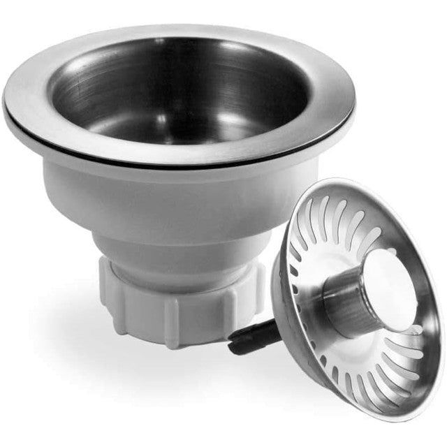 Houzer 3-1/2 Inch Stainless Steel Pop-Up Basket Strainer - Model 190-9400 | Durable Kitchen Sink Drain Filter for Easy Cleaning & Food Waste Disposal | Perfect for Residential & Commercial Use