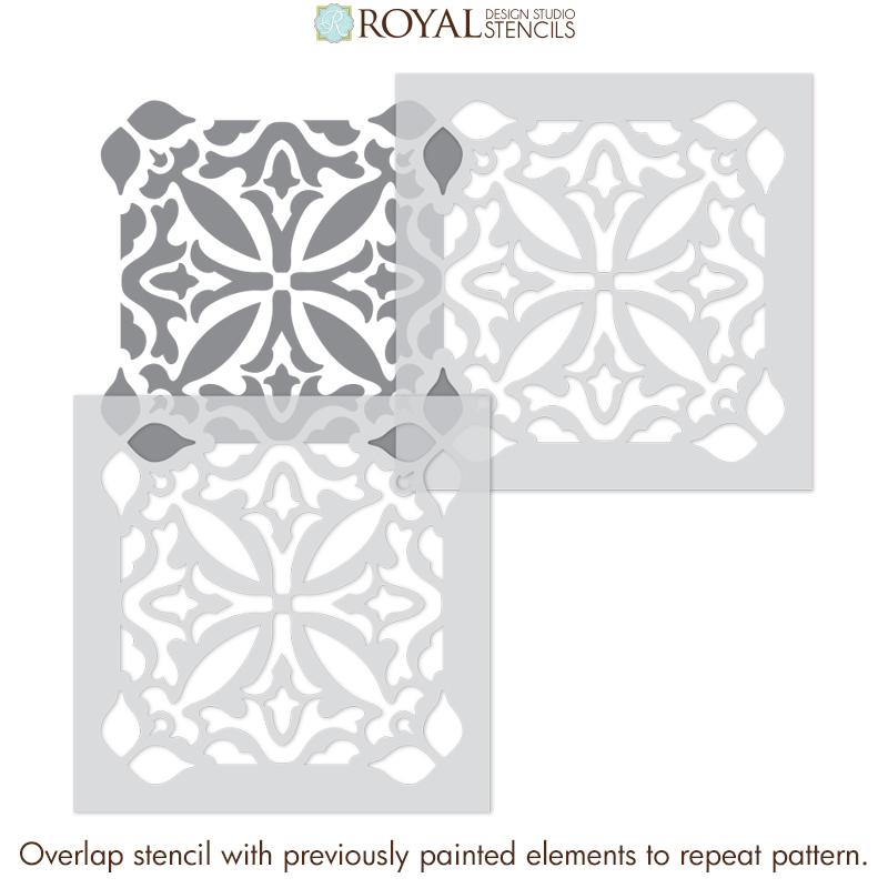 Island Dreams Tile Stencil - DIY Mosaic Tile Painting Kit for Bathroom, Kitchen Backsplash & Home Decor - Reusable Wall & Floor Tile Stencils for Creative Projects