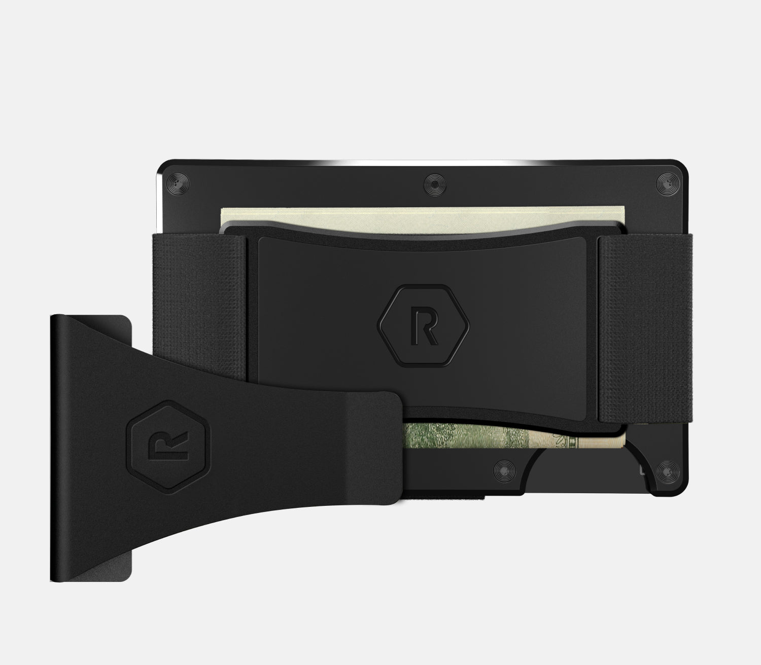 Ridge Wallet - Slim Minimalist RFID Blocking Metal Wallet for Men - Royal Black | Perfect for Everyday Carry, Travel & Gift Giving