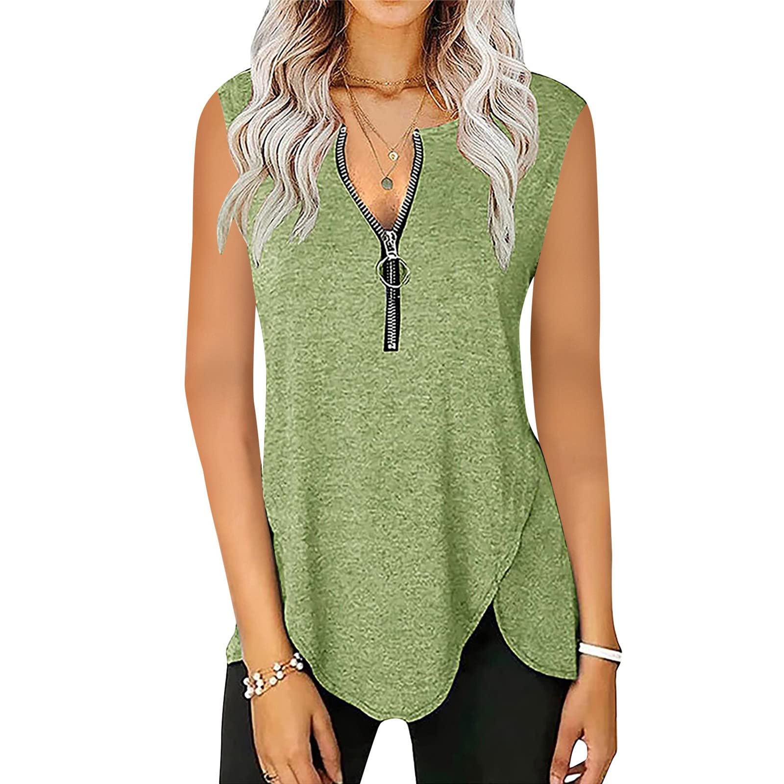 Women's Loose Fit V-Neck Sleeveless Tank Top - Breathable Summer Yoga Shirt for Women | Casual Wear, Workout & Beach Outfits