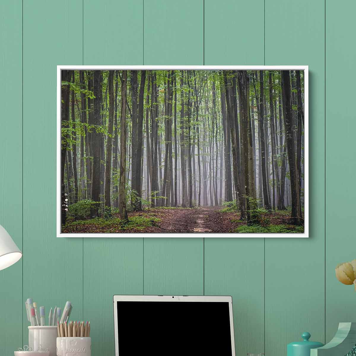 Green Forest Wall Art Canvas Print - Nature Landscape Decor for Living Room, Bedroom & Office - 7432