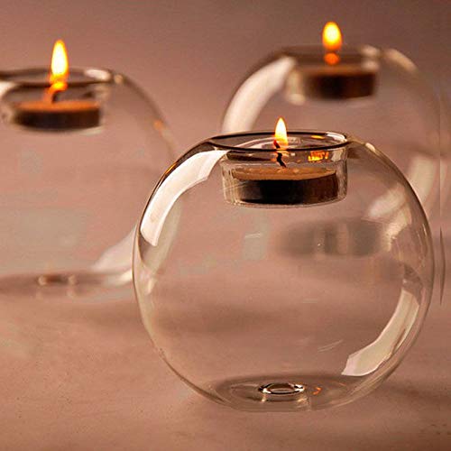 Clear Glass Votive Candle Holder - European Style Round Tea Light Holder for Weddings, Dining & Home Decor - Transparent Crystal Glass Candlestick (10cm) | Perfect for Romantic Dinners, Centerpieces & Holiday Decorations