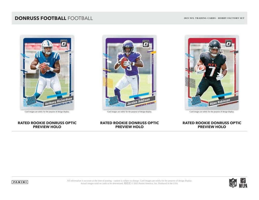 2023 Donruss Football Factory Set Box - 400 Trading Cards Including 5 Rated Rookie Holo Foils | Complete NFL Player Collection for Collectors & Investors | Perfect for Trading, Displaying & Fantasy Football Prep