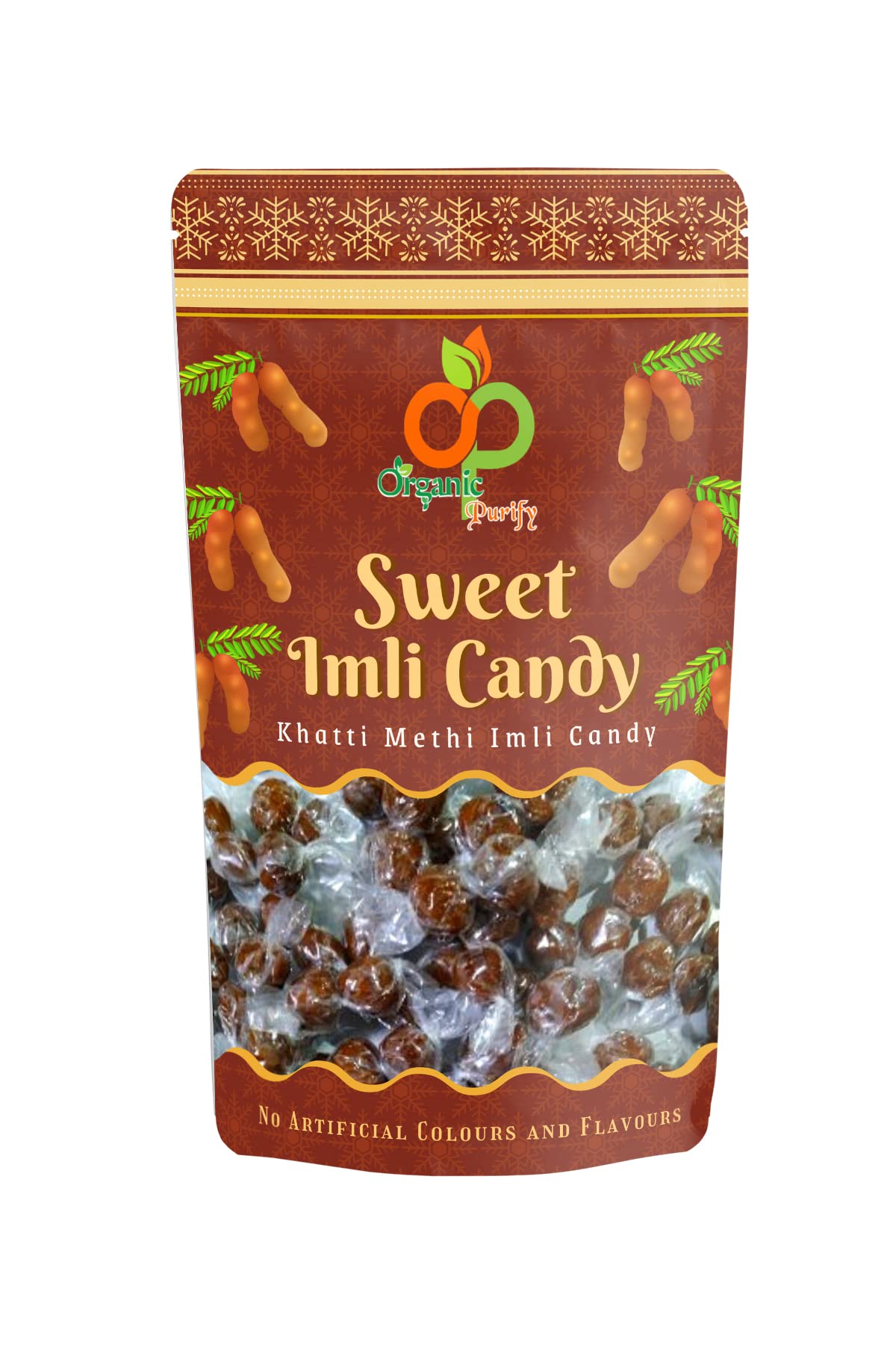 Organic Purify Imli Candy - Khatti, Methi Imli, Chulbuli Tamarind Twist Candy (400g) | Tangy & Sweet Tamarind Treat | Perfect for Snacking, Gifting & Indian Cuisine Enhancer