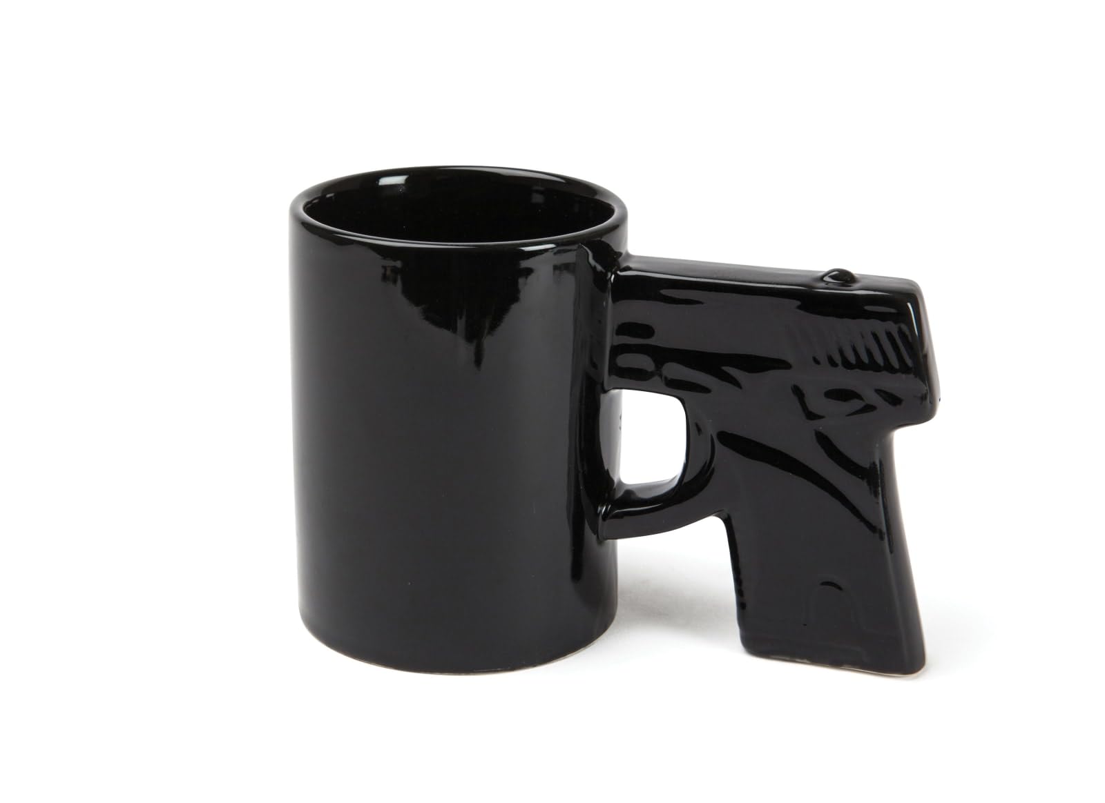 BigMouth Inc Gun Shaped Ceramic Coffee Mug - 14oz Novelty Pistol Cup for Men - Unique Coffee Gift for Gun Lovers - Perfect for Office, Home, or Camping Use